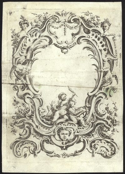 Diseño rococó para un marco de French School