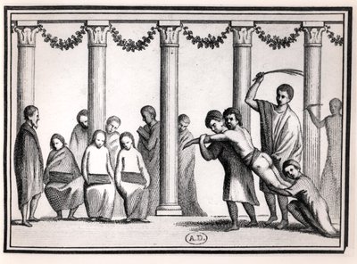 Educación romana, de un fresco de French School