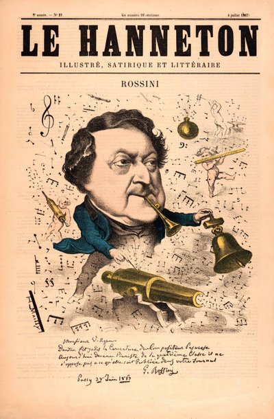 Rossini de Le Hanneton, pub. 4 de julio de 1857 de French School