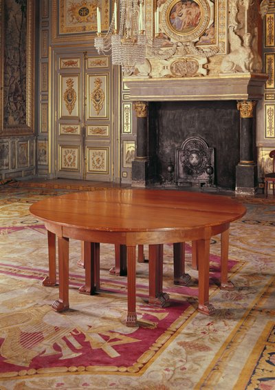 Mesa redonda en el estilo del período Directoire, 1795-99 de French School