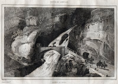 Ruta del Simplon - Grabado de “Italia pintoresca” por M. de Norvins, Ch. Nodier 1834-1836 de French School