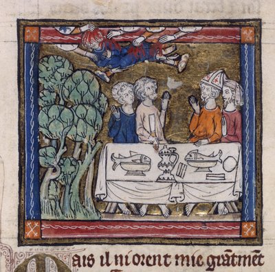 Real 14 E.III fol.76v Siete manos lanzan fuego sobre Moys, del 