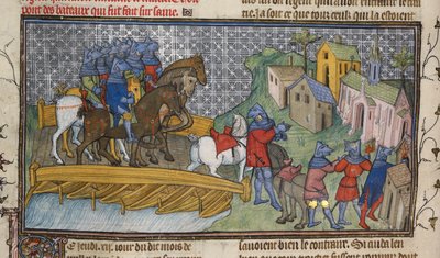 Real 20 C. VII, f.136v Paso del Sena, ilustración de las 