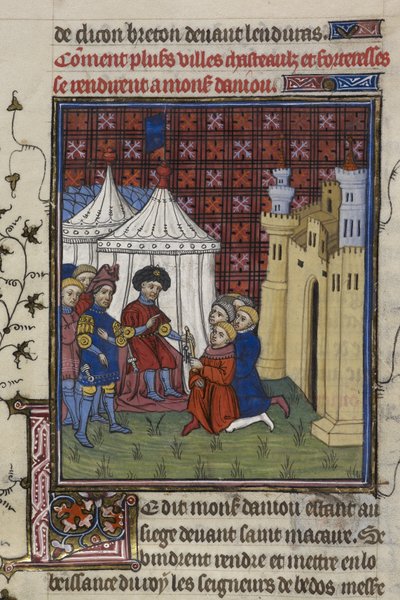 Real 20 C. VII, f.194, Se entregan las llaves de una villa al duque de Anjou (vitela) de French School