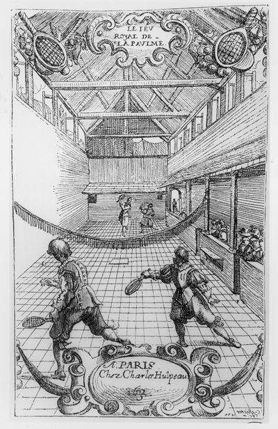 Tenis Real, frontispicio de Jeu Royal de la Paume, 1632 de French School