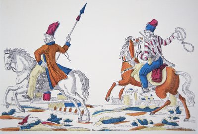 Cosacos rusos en la época de la invasión de Napoleón en 1812 de French School