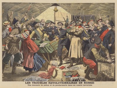 Policía rusa disolviendo una reunión revolucionaria de French School