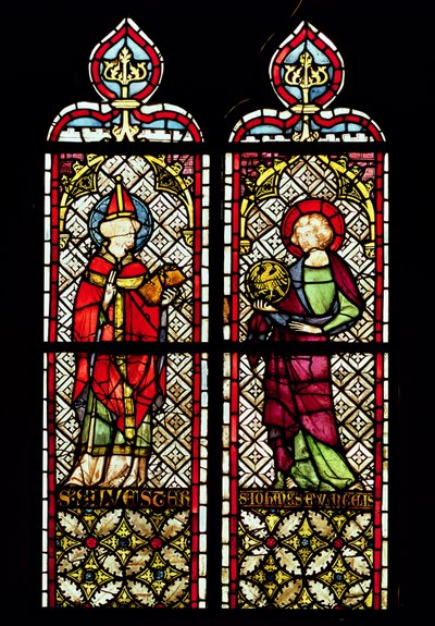 San Silvestre y San Juan Evangelista, de la iglesia colegiata de Nuestra Señora de la Asunción en Romont, c.1330 de French School
