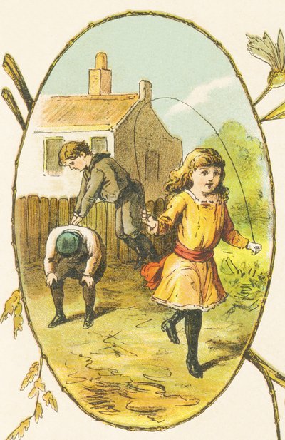 S: Suzanne se divierte saltando una cuerda mientras sus hermanos Sylvestre y Simon juegan a Saute-Mouton de French School