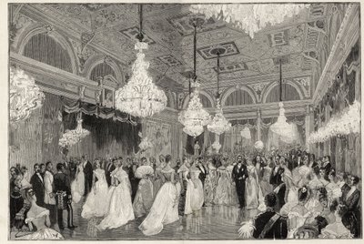 Sadi Carnot (1837-1894) Presidente de Francia de 1887 a 1894 y su esposa en el palacio del Elíseo - Sadi Carnot, presidente de la República Francesa y su esposa - Las fiestas de la presidencia - el nuevo salón de baile en el Palais de L