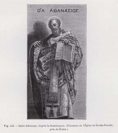San Atanasio; según el Dominiquín, Pinturas de la Iglesia de Grotta-Ferrata, cerca de Roma de French School