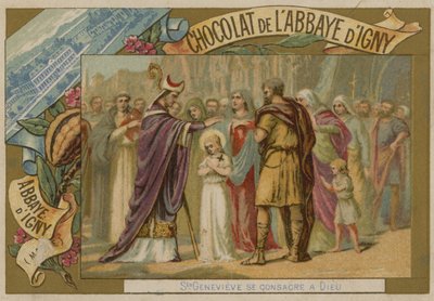Santa Genoveva dedicándose a Dios de French School