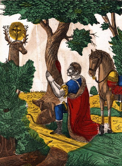 San Huberto. Imagen de Epinal, primera mitad del siglo XIX de French School