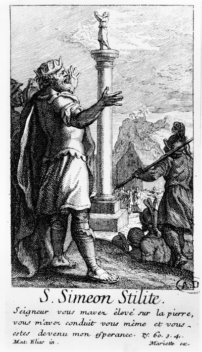 San Simeón el Estilita en su columna de French School
