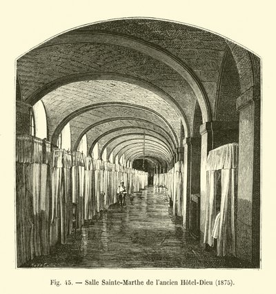 Sala Sainte-Marthe del antiguo Hôtel-Dieu, 1875 de French School