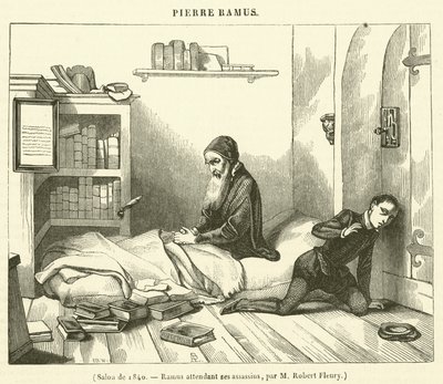 Salón de 1840, Ramus esperando a sus asesinos (grabado) de French School
