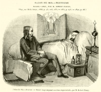Salón de 1841, Pintura, Miguel Ángel cuidando a su sirviente enfermo de French School