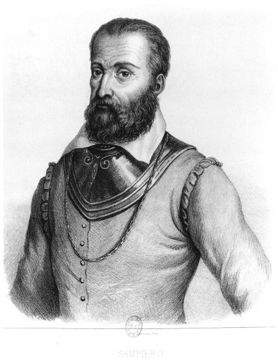 Sampiero Corso (1498-1567) ilustración de Histoire illustrée de la Corse por Jean Ange Galletti (1804-66) de French School
