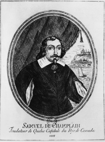 Samuel de Champlain (1570-1635), grabado anónimo. de French School