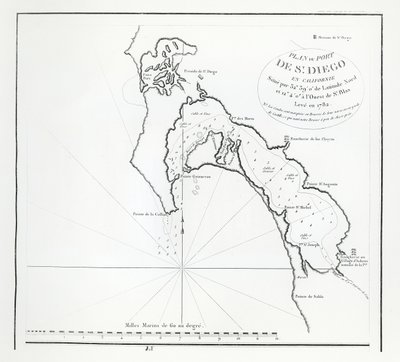 Bahía de San Diego, California, del itinerario de La Perouse de French School