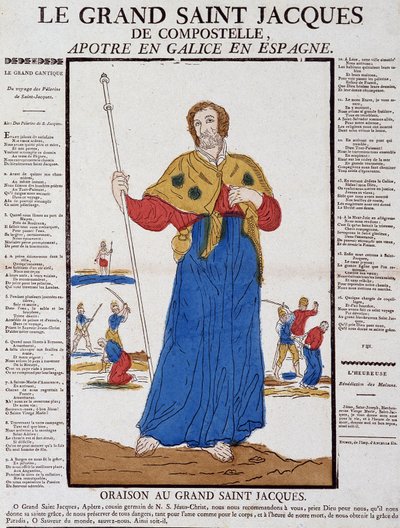 Santiago de Compostela - Imagen de Épinal, finales del siglo XIX de French School