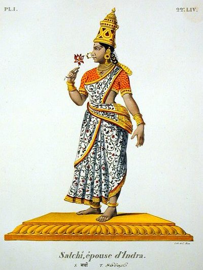 Satchi esposa de Indra, grabado por C. de Motte (1785-1836) de French School