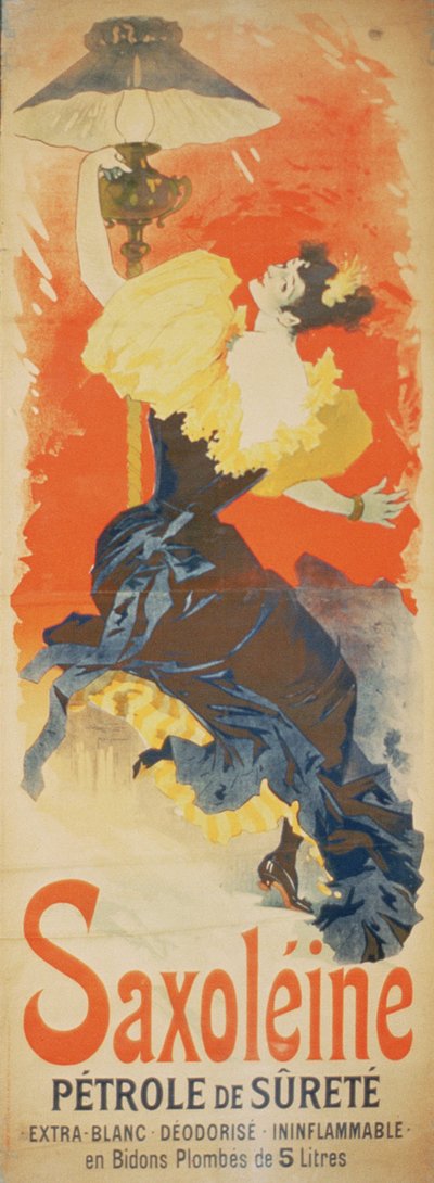 Aceite de lámpara de seguridad Saxoleine, 1890s de French School