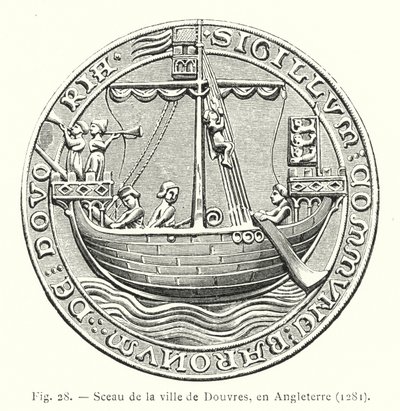 Sello de la ciudad de Dover, en Inglaterra de French School