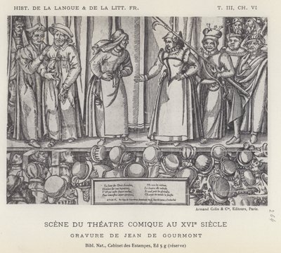 Escena del teatro cómico en el siglo XVI de French School