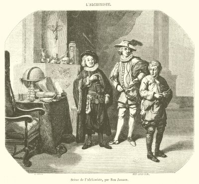 Escena del Alquimista (grabado) de French School