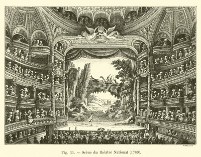 Escena del teatro Nacional, 1789 de French School