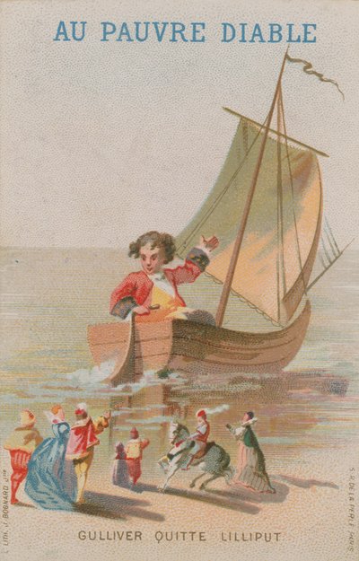 Escena de Los viajes de Gulliver de French School