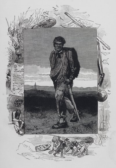 Escena de Los Miserables, de Victor Hugo: Jean Valjean de French School