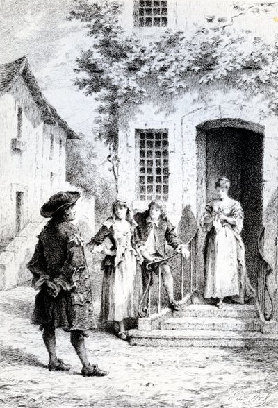 Escena de La Escuela de las Mujeres, de Molière de French School