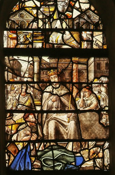 Escena de la vida de San Luis: haciendo justicia de French School