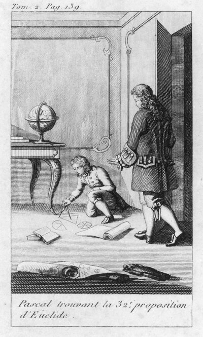 Escena de la infancia de Blaise Pascal (1623-62) principios del siglo XIX de French School