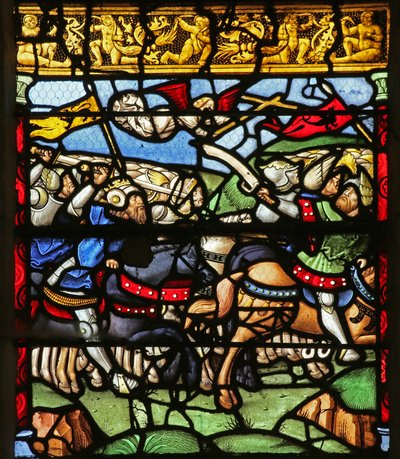 Escena de la leyenda de La Cruz: la batalla contra Majencio de French School