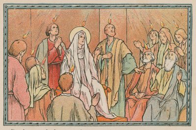 Escena de la vida de Jesús (grabado coloreado) de French School