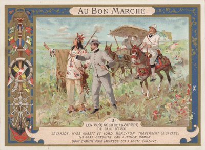 Escena de la novela Les Cinq Sous de Lavarede, de Paul Ivoi de French School