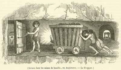 Escenas en las minas de carbón, en Inglaterra, El Trapper de French School
