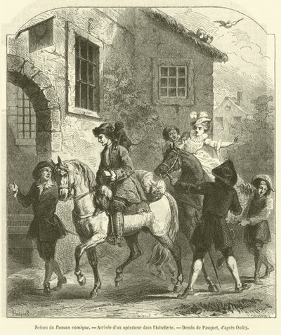Escenas del Roman comique, Llegada de un operador en la hostería de French School