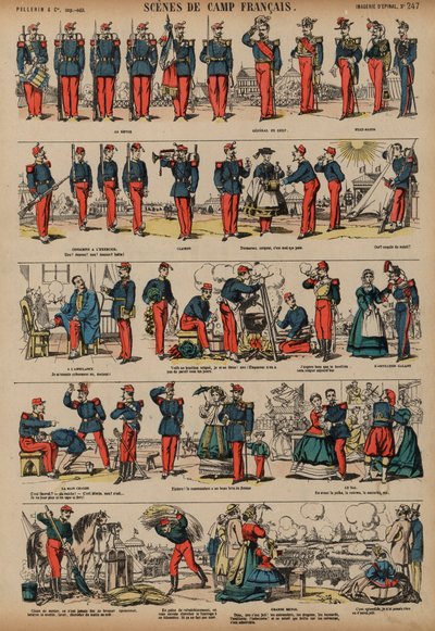 Escenas de un campamento del ejército francés de French School