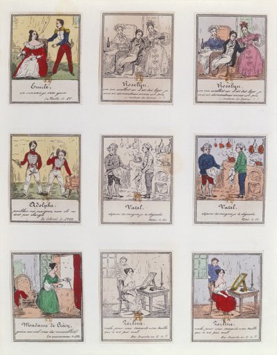 Escenas del Vaudeville y la Ópera-Cómica parisina de principios del siglo XIX, c.1825-35 de French School