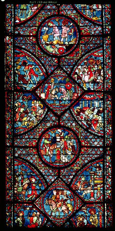 Escenas de la vida de Carlomagno (747-814) del deambulatorio, c.1215-25 de French School