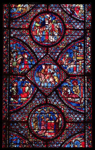 Escenas de la Vida de Carlomagno (747-814) del deambulatorio, c.1215-25 de French School