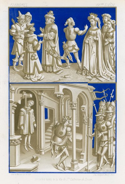 Escenas de la vida de Catalina de Siena de French School