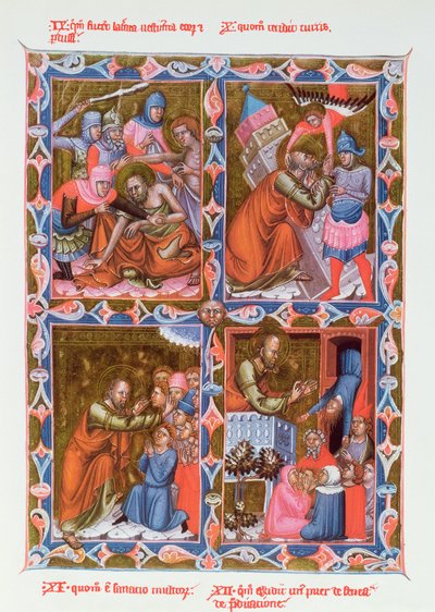 Escenas de la vida de San Pablo, facsímil de un manuscrito del siglo XV del Legendaire des Anjou-Hongrie, escuela de Bolonia de French School