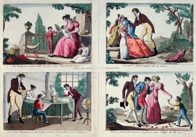 Escenas de vida familiar, principios del siglo XIX de French School