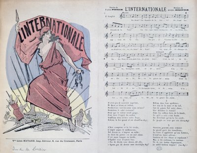 Partitura de la canción La Internacional, c.1900 de French School