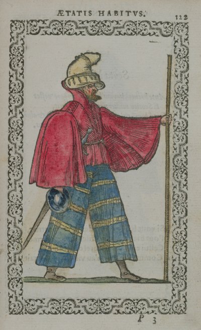 Hombre escocés en traje nativo, de Costumes du Monde, publicado en Amberes, 1572 de French School